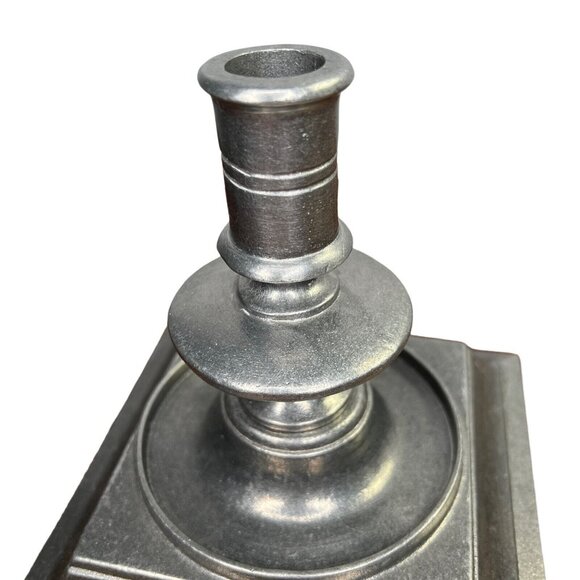 1975 Wilton Country Ware Pewter Square Taper Candle Holder - Picture 4 of 11